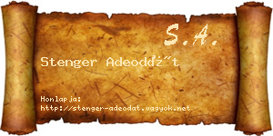Stenger Adeodát névjegykártya
